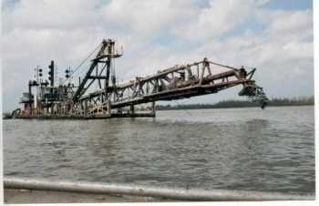 DMI Barge with Inland River Dredge