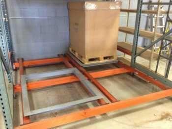 Push Back - Rail and Pallet Shelf Assembly