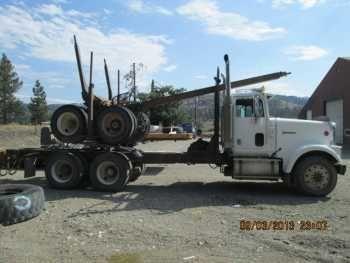 International 9300 Log Truck and Trailer